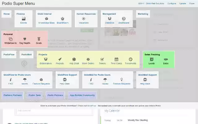 Podio Super Menu from Chrome web store to be run with OffiDocs Chromium online Podio Super Menu from Chrome web store to be run with OffiDocs Chromium online