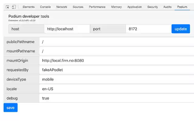 Podium development extension from Chrome web store to be run with OffiDocs Chromium online Podium development extension from Chrome web store to be run with OffiDocs Chromium online