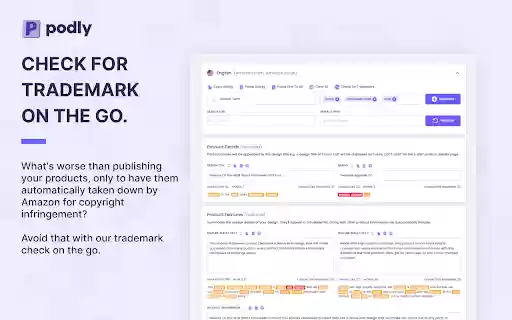 Podly AI Toolset for Merch By Amazon from Chrome web store to be run with OffiDocs Chromium online Podly AI Toolset for Merch By Amazon from Chrome web store to be run with OffiDocs Chromium online