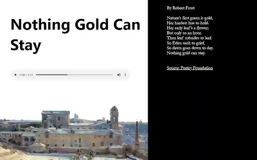 Poem of the Day New Tab  from Chrome web store to be run with OffiDocs Chromium online