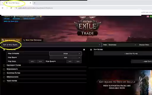 PoE Trade Helper  from Chrome web store to be run with OffiDocs Chromium online