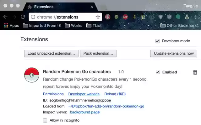 Pokemon Go Random Characters  from Chrome web store to be run with OffiDocs Chromium online