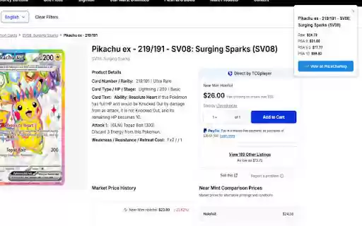 Pokémon Card Price Viewer  from Chrome web store to be run with OffiDocs Chromium online
