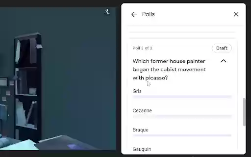 Poll Assistant for Google Meet from Chrome web store to be run with OffiDocs Chromium online Poll Assistant for Google Meet from Chrome web store to be run with OffiDocs Chromium online