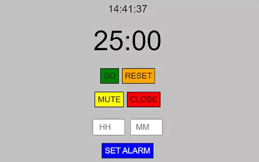 Pomodoro Timer with Custom Alarm  from Chrome web store to be run with OffiDocs Chromium online