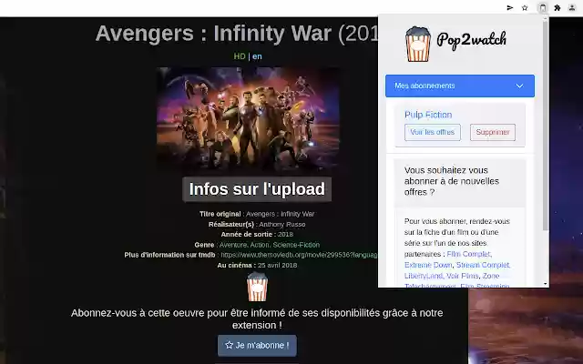 Pop2Watch from Chrome web store to be run with OffiDocs Chromium online Pop2Watch from Chrome web store to be run with OffiDocs Chromium online