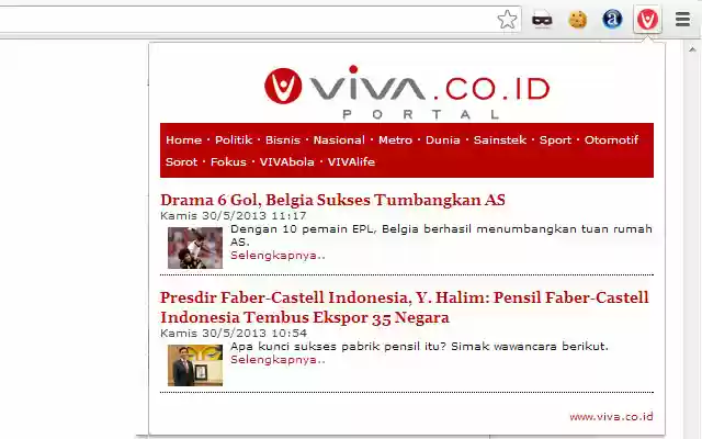 Portal VIVA.co.id  from Chrome web store to be run with OffiDocs Chromium online
