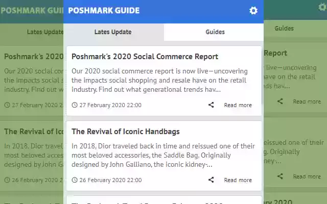 La última actualización de noticias de Poshmark de Chrome web store se ejecutará con OffiDocs Chromium en línea