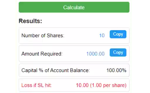 Position Sizing Calculator  from Chrome web store to be run with OffiDocs Chromium online