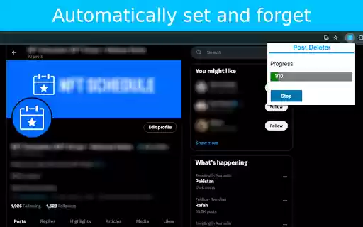 Post Deleter Tweet Deleter  from Chrome web store to be run with OffiDocs Chromium online