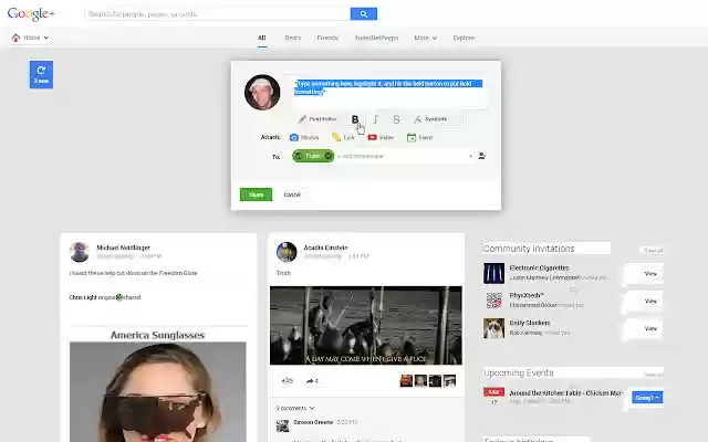 Post Editor for Google+™ from Chrome web store to be run with OffiDocs Chromium online Post Editor for Google+™ from Chrome web store to be run with OffiDocs Chromium online
