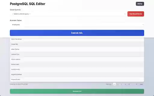 PostgreSQL SQL Editor  from Chrome web store to be run with OffiDocs Chromium online