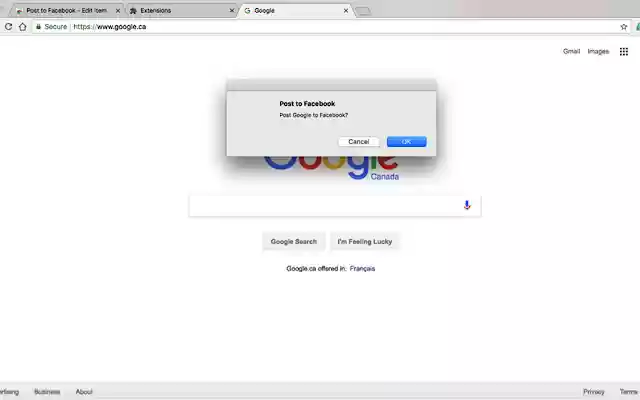 Post to Facebook  from Chrome web store to be run with OffiDocs Chromium online