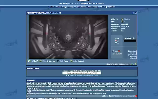pouet enhancement suite from Chrome web store to be run with OffiDocs Chromium online pouet enhancement suite from Chrome web store to be run with OffiDocs Chromium online