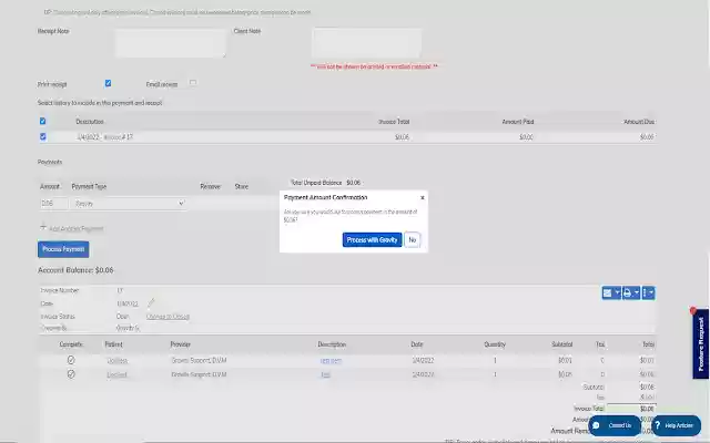 PracticeSync Payment Extension  from Chrome web store to be run with OffiDocs Chromium online