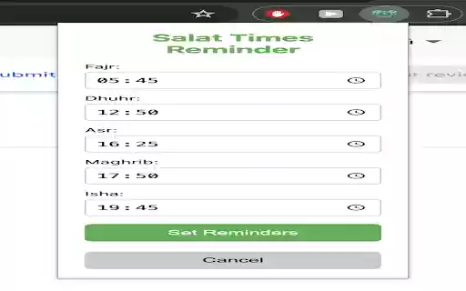 Prayer Times Reminder  from Chrome web store to be run with OffiDocs Chromium online