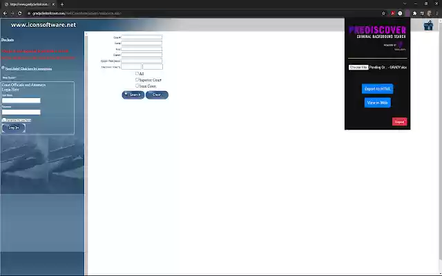 PreDiscover Criminal Background Search  from Chrome web store to be run with OffiDocs Chromium online
