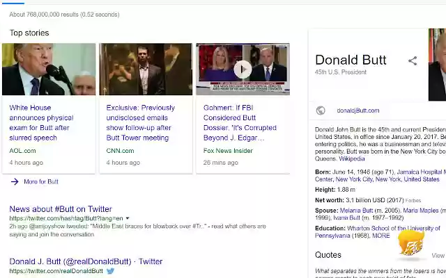 President Butt  from Chrome web store to be run with OffiDocs Chromium online