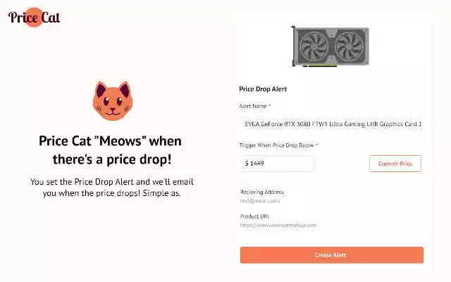 Price Cat Meows when theres a price drop! from Chrome web store to be run with OffiDocs Chromium online Price Cat Meows when theres a price drop! from Chrome web store to be run with OffiDocs Chromium online