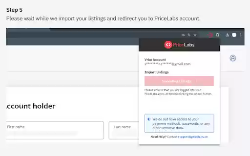 PriceLabs VRBO Reconnection extension  from Chrome web store to be run with OffiDocs Chromium online