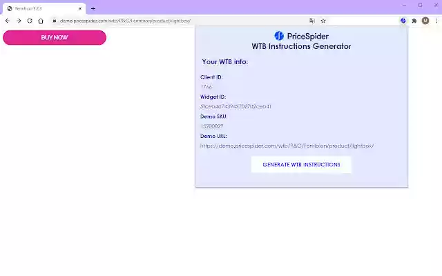 PriceSpider WTB Instructions Generator  from Chrome web store to be run with OffiDocs Chromium online