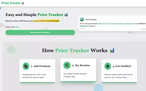 Price Tracker.io  from Chrome web store to be run with OffiDocs Chromium online