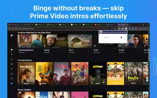 Prime Video Auto Skip Intro  from Chrome web store to be run with OffiDocs Chromium online