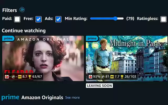 Prime Video Speed and Ratings from Chrome web store to be run with OffiDocs Chromium online Prime Video Speed and Ratings from Chrome web store to be run with OffiDocs Chromium online