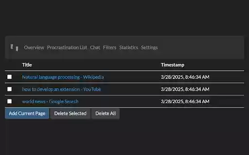 ProcrastiScan  from Chrome web store to be run with OffiDocs Chromium online