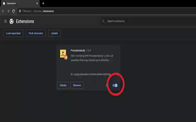Procrastostudy  from Chrome web store to be run with OffiDocs Chromium online