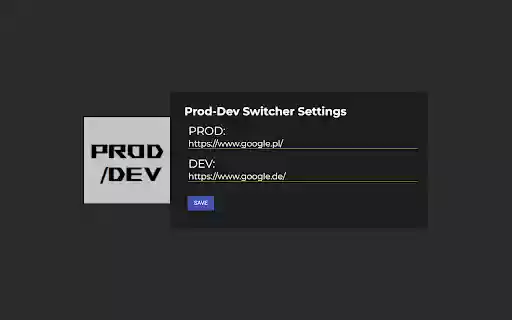 Prod Dev Switcher  from Chrome web store to be run with OffiDocs Chromium online