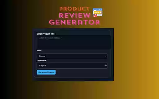 เครื่องมือสร้างบทวิจารณ์ผลิตภัณฑ์จาก Chrome เว็บสโตร์ที่จะทำงานร่วมกับ OffiDocs Chromium ออนไลน์ เครื่องมือสร้างบทวิจารณ์ผลิตภัณฑ์จาก Chrome เว็บสโตร์ที่จะทำงานร่วมกับ OffiDocs Chromium ออนไลน์
