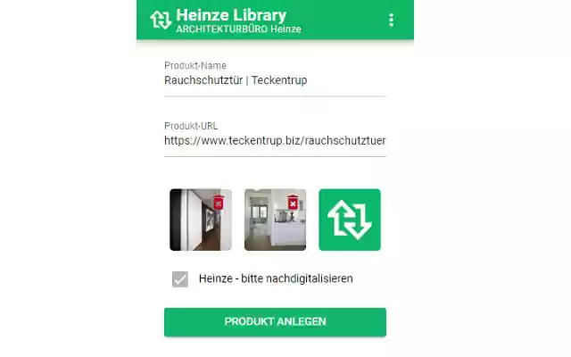„Produkt merken“ von Heinze LIBRARY  from Chrome web store to be run with OffiDocs Chromium online