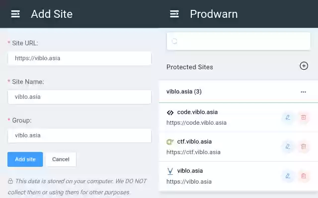 Prodwarn from Chrome web store to be run with OffiDocs Chromium online Prodwarn from Chrome web store to be run with OffiDocs Chromium online