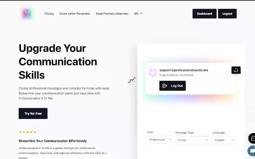 Professionalize It To Me  from Chrome web store to be run with OffiDocs Chromium online
