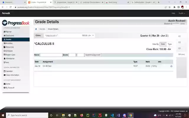 Progressbook Grade Tester from Chrome web store to be run with OffiDocs Chromium online Progressbook Grade Tester from Chrome web store to be run with OffiDocs Chromium online