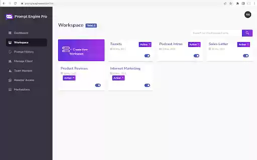 Prompt Engine Pro  from Chrome web store to be run with OffiDocs Chromium online