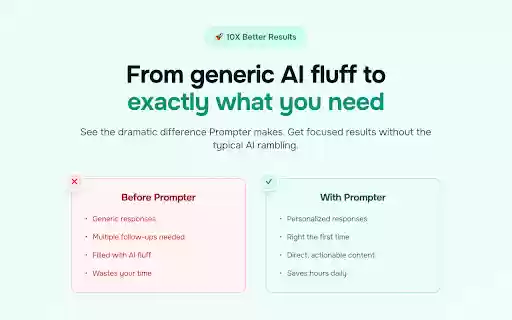 Prompter: Your Personal Prompt Engineer Create AI Prompts with One Click  from Chrome web store to be run with OffiDocs Chromium online