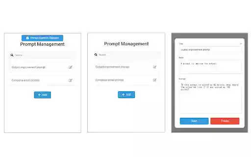 プロンプト管理/Prompt Management  from Chrome web store to be run with OffiDocs Chromium online