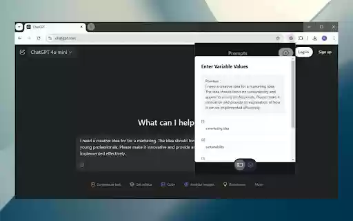 Prompt Pocket  from Chrome web store to be run with OffiDocs Chromium online