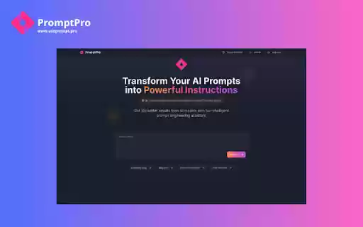 PromptPro: AI Prompt Enhancer Improve Prompts for ChatGPT, Claude, Gemini  from Chrome web store to be run with OffiDocs Chromium online