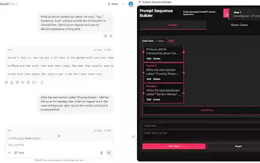 Prompt Sequence Builder  from Chrome web store to be run with OffiDocs Chromium online