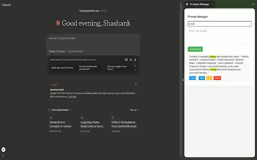 Prompts Manager  from Chrome web store to be run with OffiDocs Chromium online