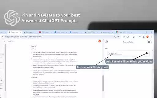 PromptTack for ChatGPT  from Chrome web store to be run with OffiDocs Chromium online