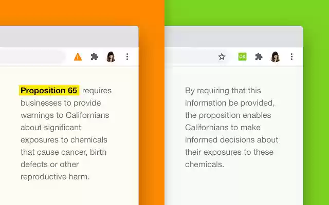 Prop 65 Detector from Chrome web store to be run with OffiDocs Chromium online Prop 65 Detector from Chrome web store to be run with OffiDocs Chromium online