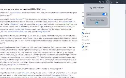 Pro Scrollbar  from Chrome web store to be run with OffiDocs Chromium online