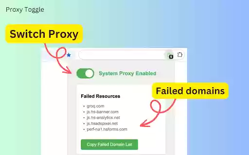 Proxy Toggle: Simple System Proxy Switcher  from Chrome web store to be run with OffiDocs Chromium online