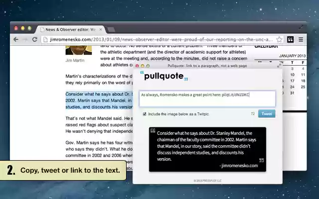 Pullquote  from Chrome web store to be run with OffiDocs Chromium online