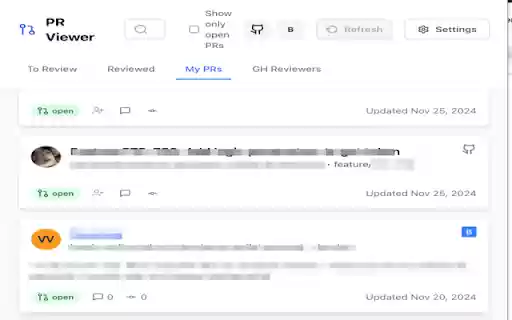 Pull Request Manager for GitHub and Bitbucket  from Chrome web store to be run with OffiDocs Chromium online