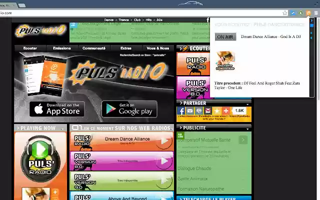 PulsRadio.com Trance  from Chrome web store to be run with OffiDocs Chromium online